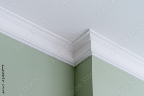 Ceiling moldings in the interior, intricate corner