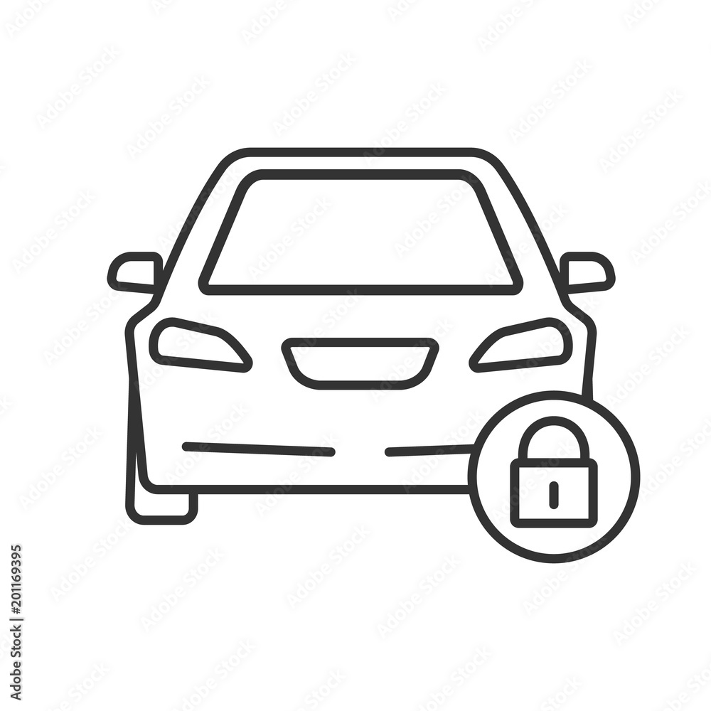 Locked car linear icon