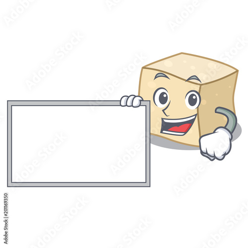 With board tofu character cartoon style