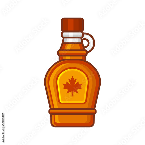 Maple Syrup Bottle Icon. Flat Style Design Vector