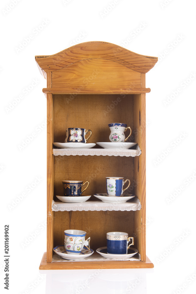 China cabinet with crockery China cabinet with crockery