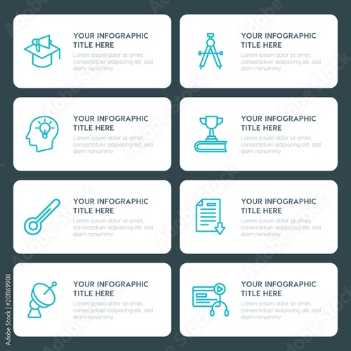 Flat science, education infographic timeline template for presentations, advertising, annual reports