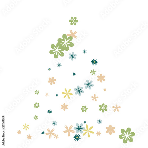 Wallpaper Mural Feminine Floral Pattern with Simple Small Flowers for Greeting Card or Poster. Naive Daisy Flowers in Primitive Style. Vector Background for Spring or Summer Design. Torontodigital.ca