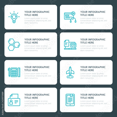 Flat science, education infographic timeline template for presentations, advertising, annual reports