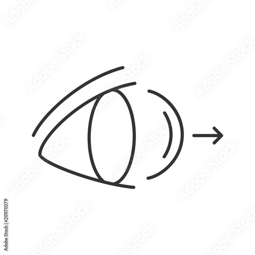 Eye contact lenses removing linear icon