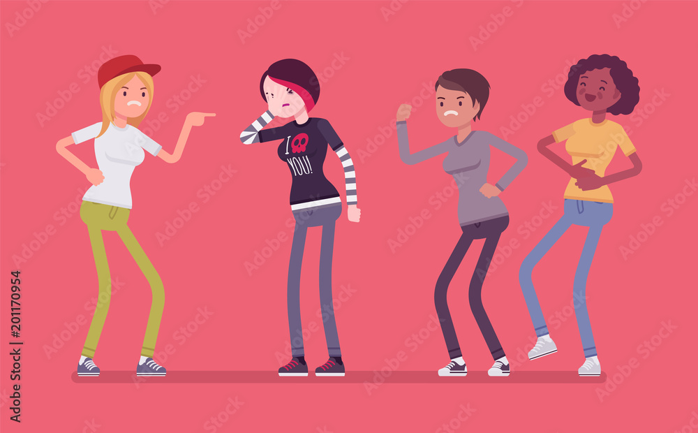 Teenager girl bullying and reaction Teenager girl bullying and reaction