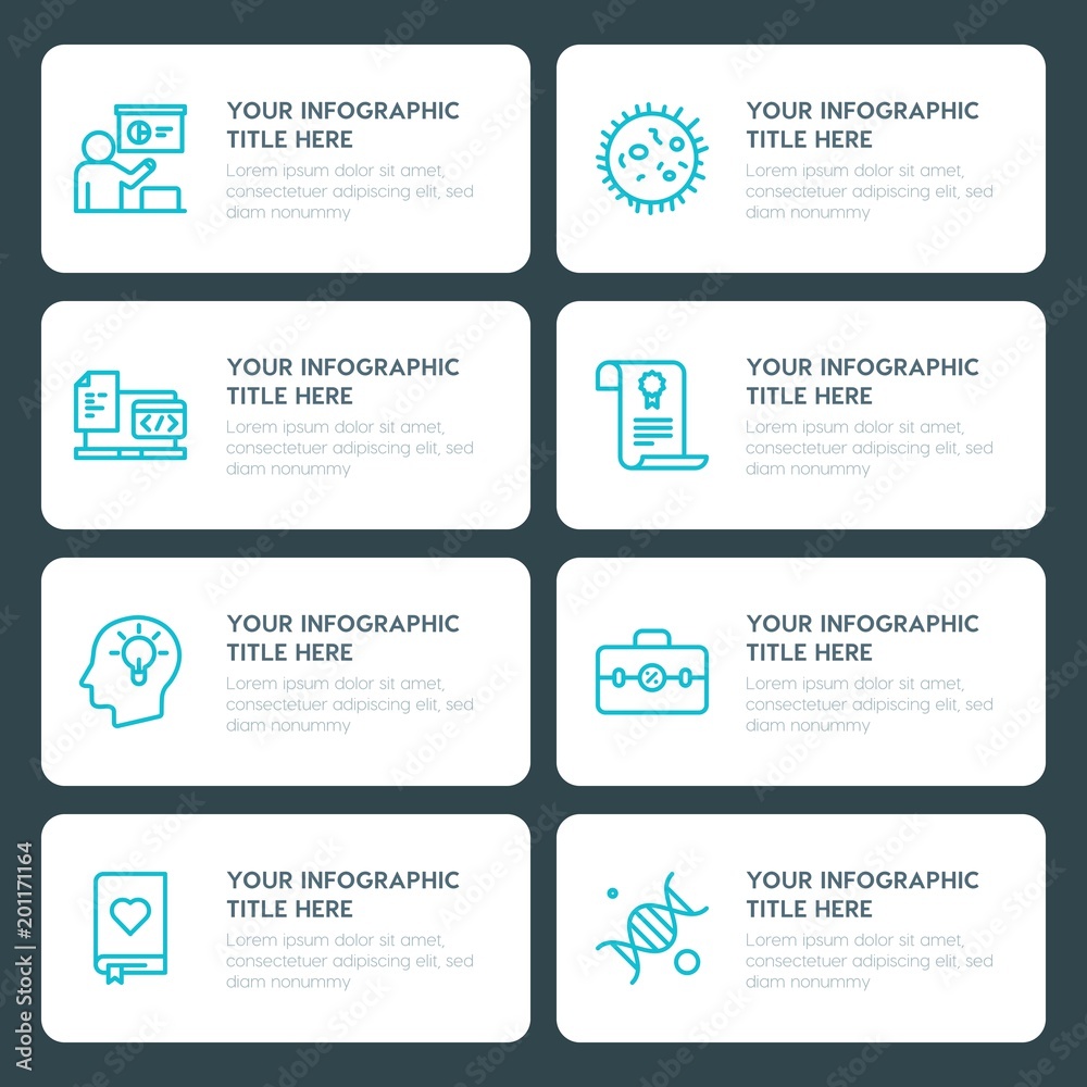 Flat science, education infographic timeline template for presentations, advertising, annual reports Flat science, education infographic timeline template for presentations, advertising, annual reports
