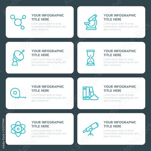 Flat science, education infographic timeline template for presentations, advertising, annual reports