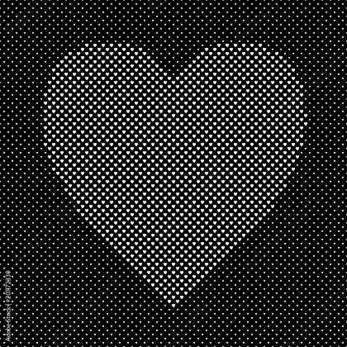 Heart shaped pattern background design from white hearts - vector graphic for Valentine s Day