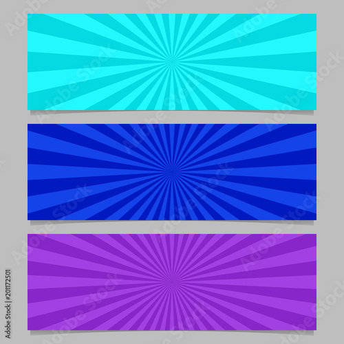 Abstract colorful ray burst banner template set