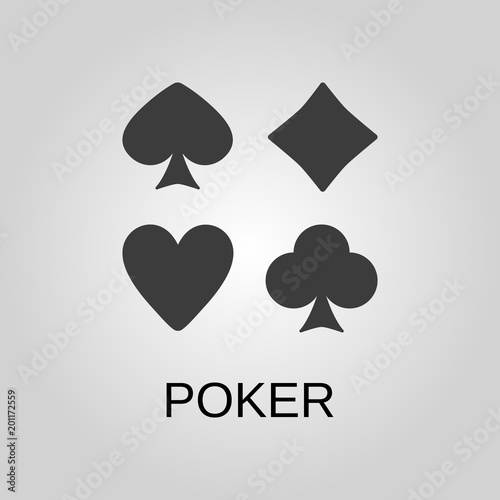 Poker icon. Poker symbol. Flat design. Stock - Vector illustration photo