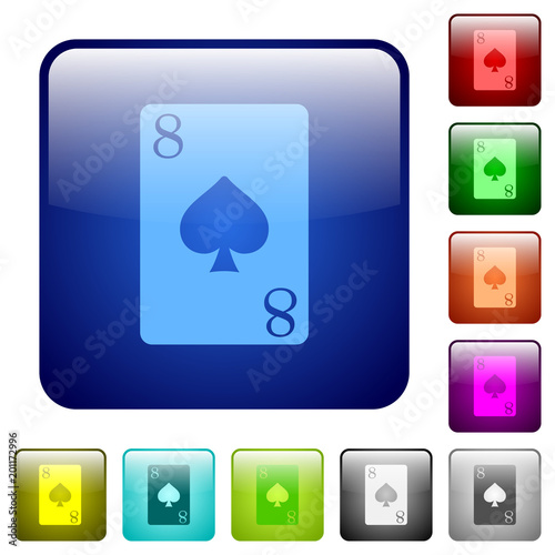 Eight of spades card color square buttons