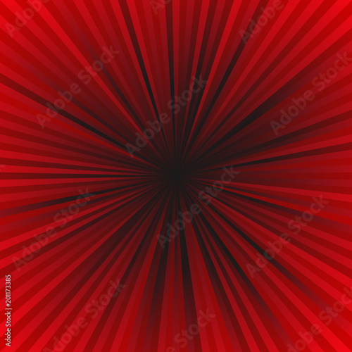 Dark red ray burst background - motion vector graphic design from striped rays