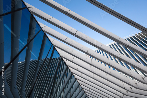 Glass windows on modern building