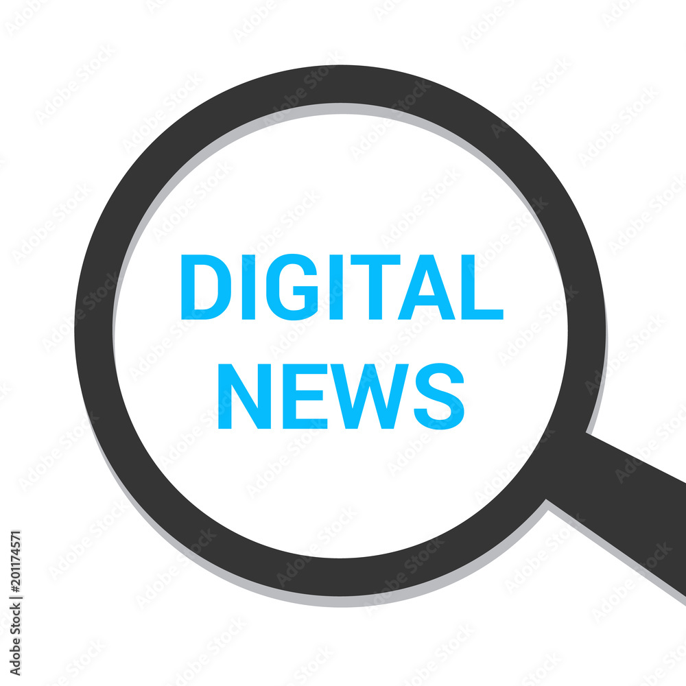 Magnifying Optical Glass With Words Digital News Magnifying Optical Glass With Words Digital News