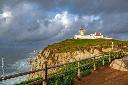 Wide angle of Cabo da Roca Lighthouse, the end of Europe