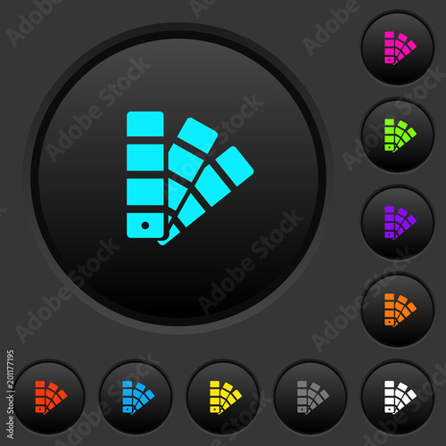 Color swatch dark push buttons with color icons