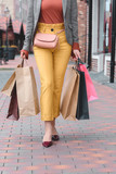 cropped image of woman carrying shopping bags