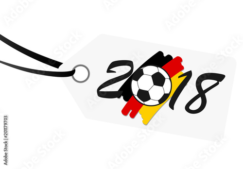 hangtag with lettering 2018 with german national colors