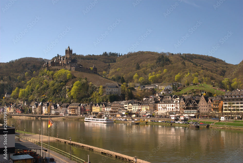 Fototapeta premium Cochem castle, town and river Mosel in Germany