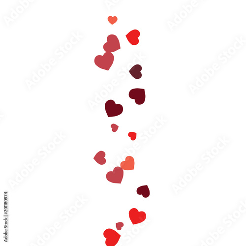 Festive Background with Colorful hearts. Delicate Pattern for Postcard, Print, Banner or Poster. Pretty hearts For Party Decoration, Wedding, Birthday or Anniversary Invitation. Vector