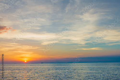 Beautiful Sunset sea horizon landscape