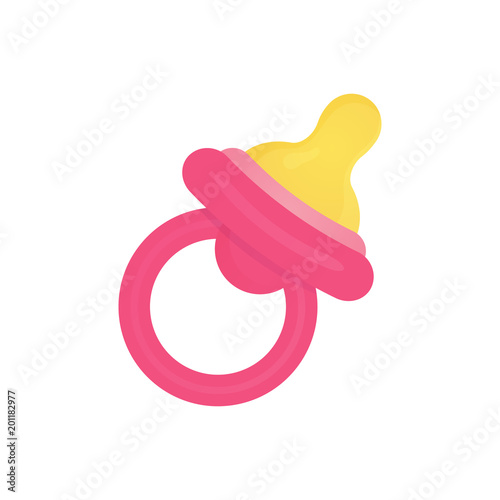 Cute Baby Nipple icon in flat style.