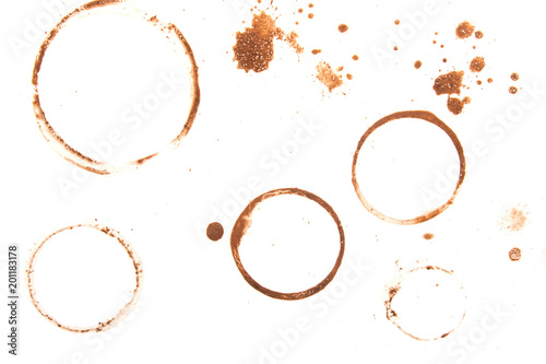 stains from coffee on white material