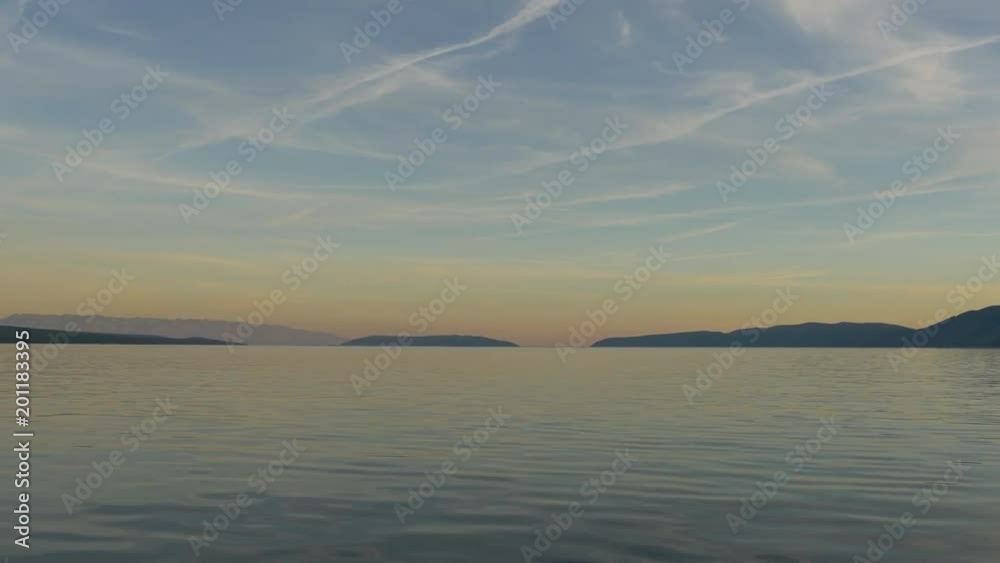 Adriatic Sea and Krk Island at sundown Adriatic Sea and Krk Island at sundown