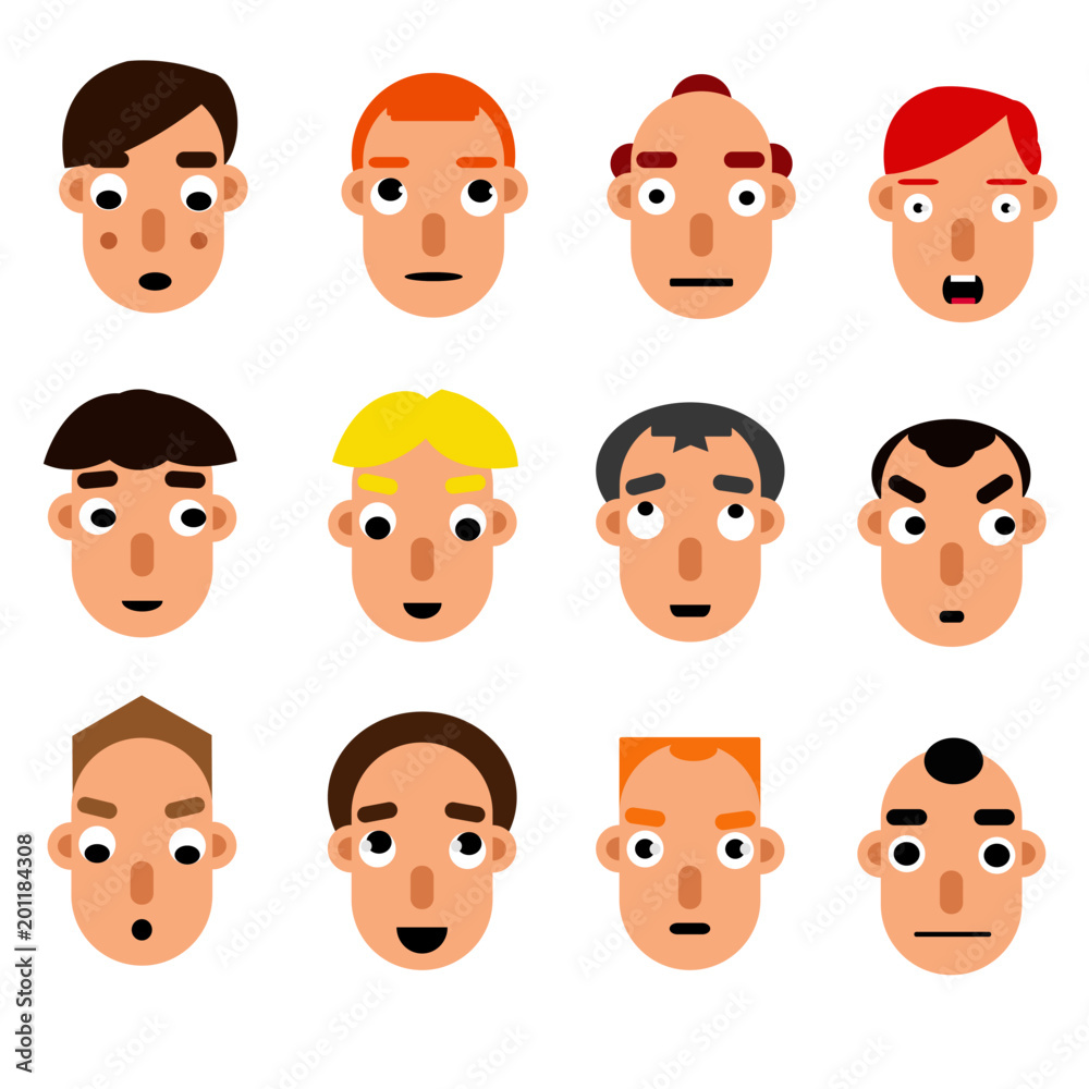 set of male avatars, avatars, flat design, avatars set set of male avatars, avatars, flat design, avatars set