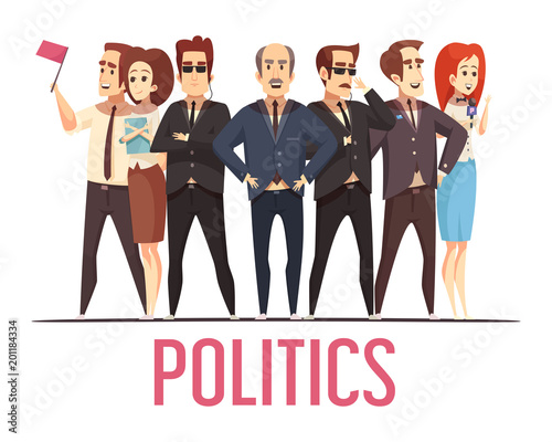 Politics Election People Cartoon Composition 