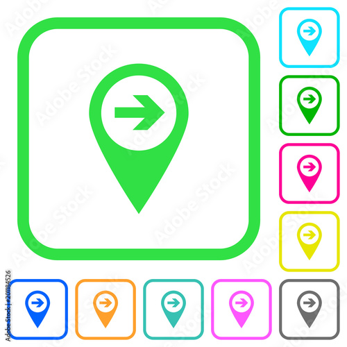 Next target GPS map location vivid colored flat icons