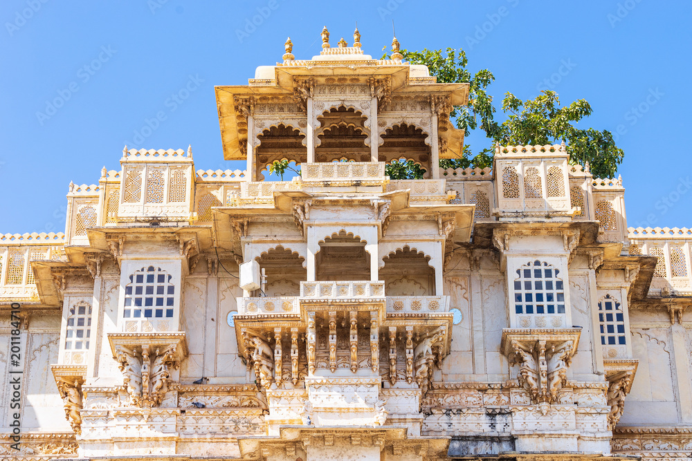 Detail of Udaipur city palace.
