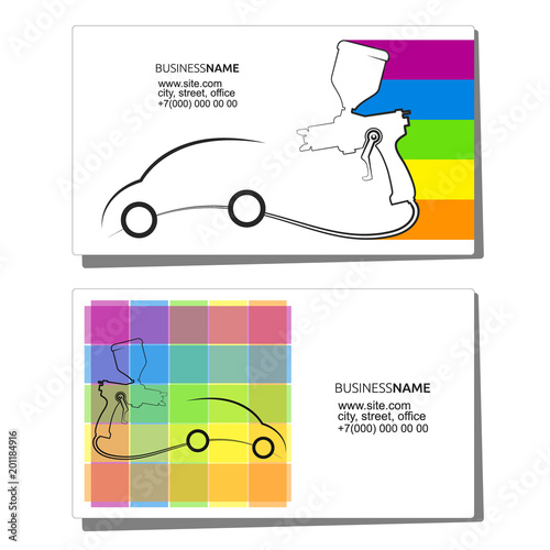 Business card for painting cars