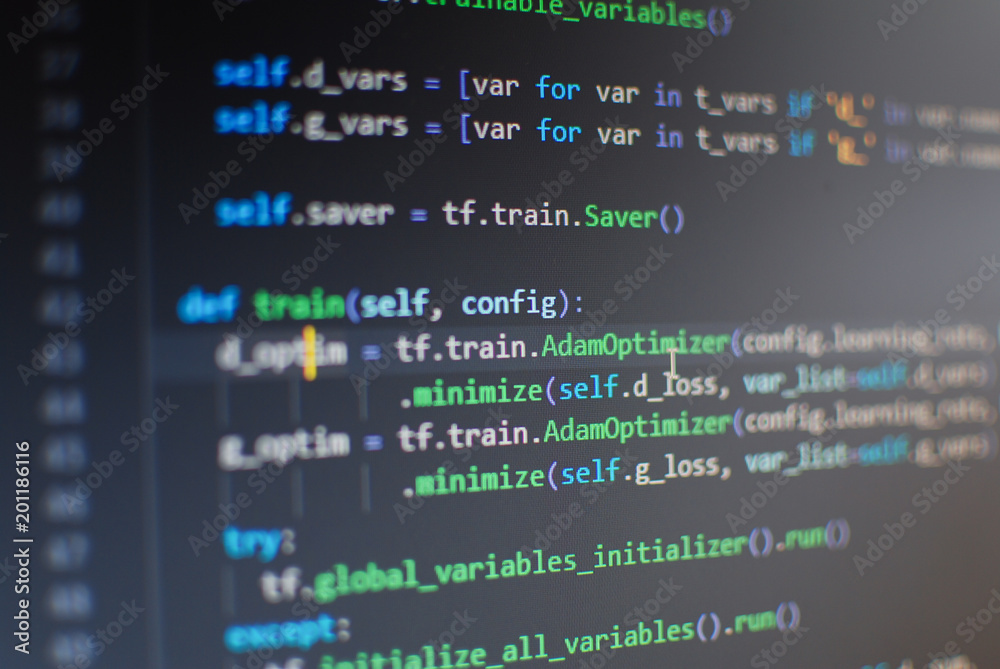 Machine Learning Python Code Stock Photo | Adobe Stock
