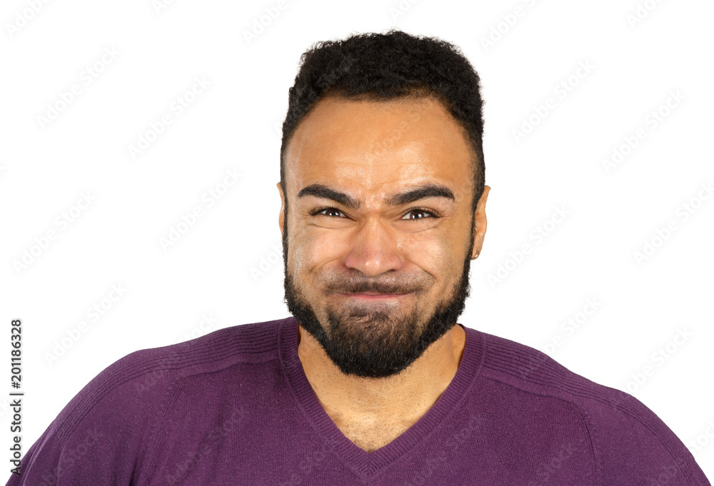 Angry negative black young man isolated on white Angry negative black young man isolated on white