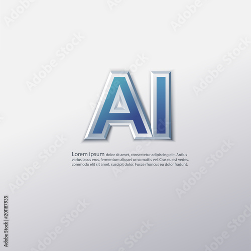 Ai letter logotype, Modern 3d isometric logo for header and banner.