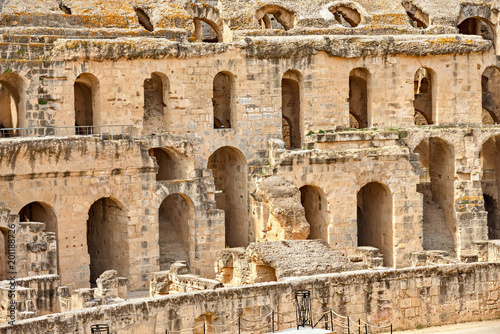 A ancient Roman amphitheater in the El Jem town.