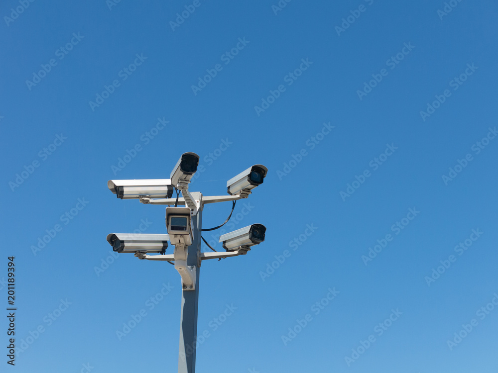 Image with various video surveillance cameras Image with various video surveillance cameras