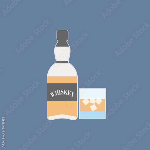 whiskey vector icon for app and website