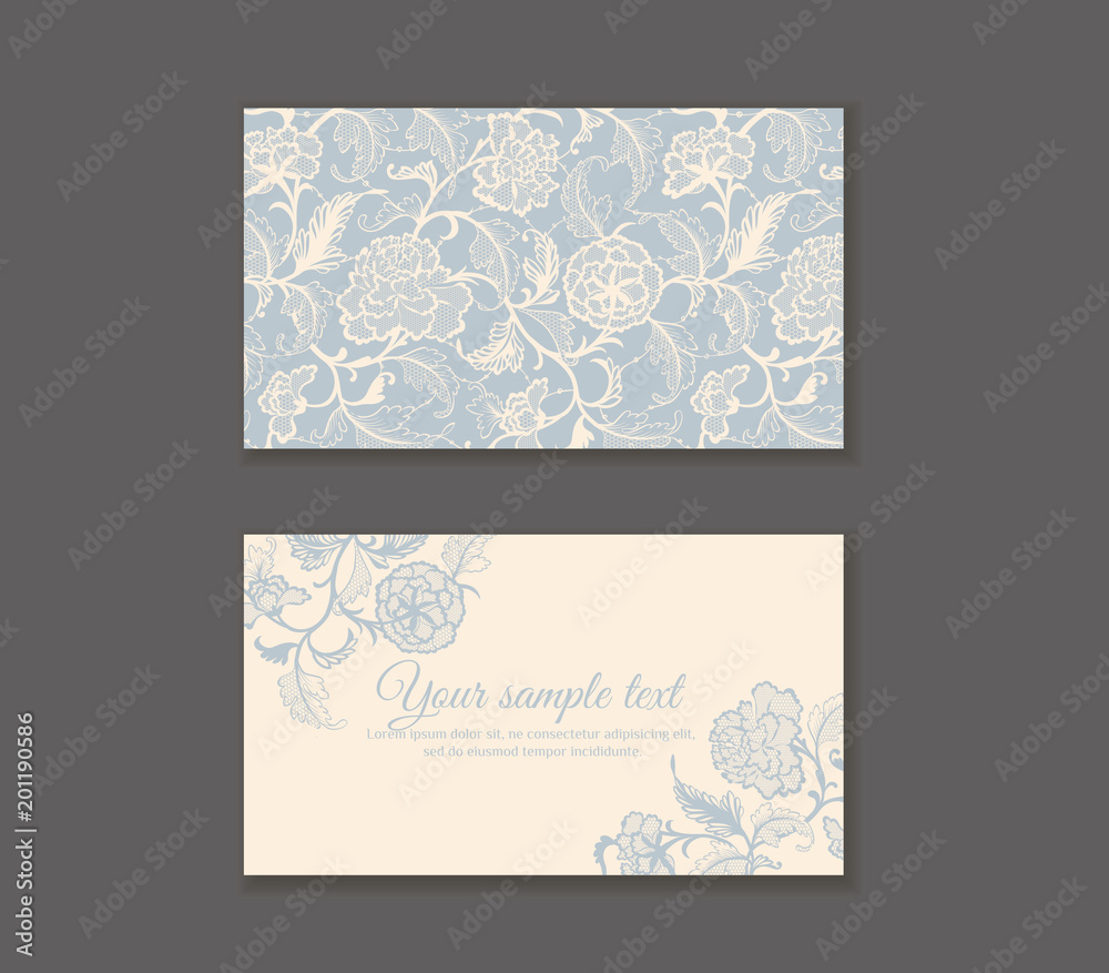 card template for your design. floral lace ornament.