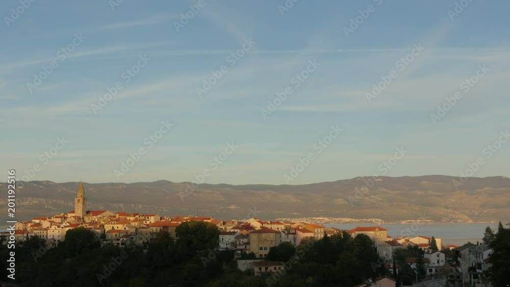 Landscape of Krk Island and a small town Landscape of Krk Island and a small town