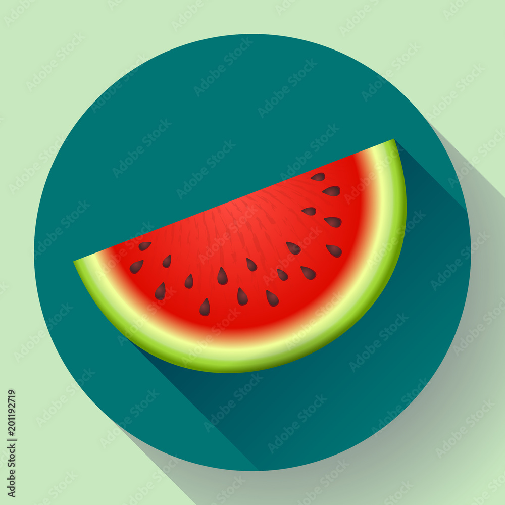 Sliced of watermelon vector flat fruit icon Sliced of watermelon vector flat fruit icon
