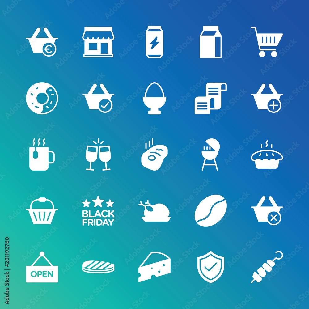 Modern Simple Set of food, drinks, shopping Vector fill Icons. ..Contains such Icons as container, white, retail, check, open, milk and more on gradient background. Fully Editable. Pixel Perfect. Modern Simple Set of food, drinks, shopping Vector fill Icons. ..Contains such Icons as container, white, retail, check, open, milk and more on gradient background. Fully Editable. Pixel Perfect.