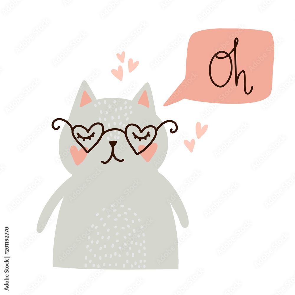 Obraz premium Cute vector kitty