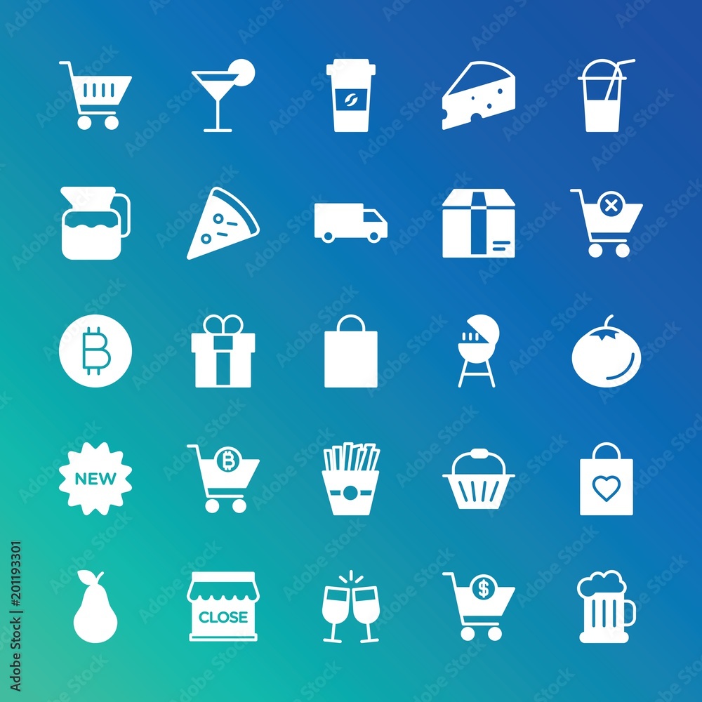 Modern Simple Set of food, drinks, shopping Vector fill Icons. ..Contains such Icons as business, celebration, paper, gift, dairy and more on gradient background. Fully Editable. Pixel Perfect. Modern Simple Set of food, drinks, shopping Vector fill Icons. ..Contains such Icons as business, celebration, paper, gift, dairy and more on gradient background. Fully Editable. Pixel Perfect.