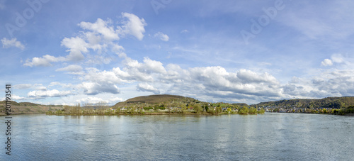 scenic Rhine valley at village of Spay