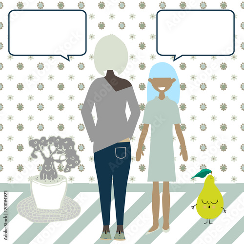 Vector cartoon funny characters speaking
