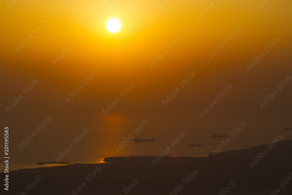 Gelendzhik Bay in sunset