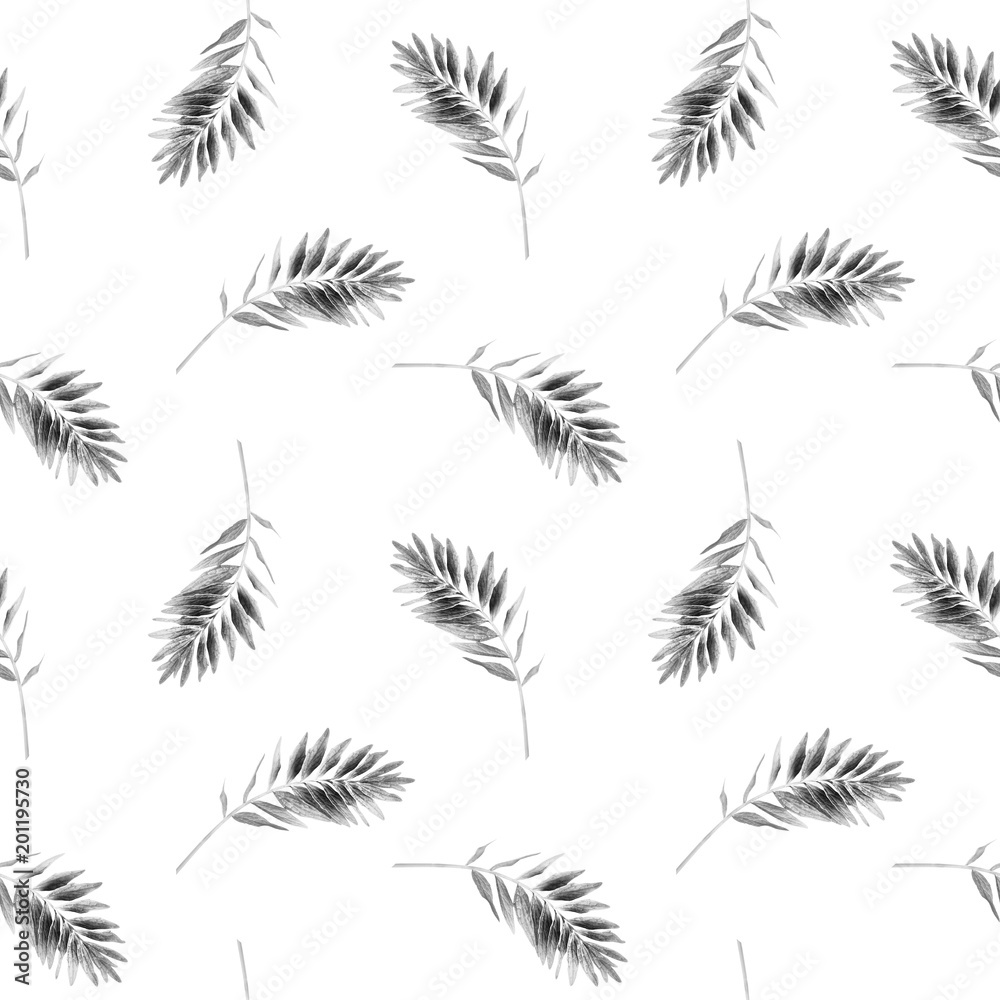 Naklejka premium Abstract seamless floral pattern with leaves
